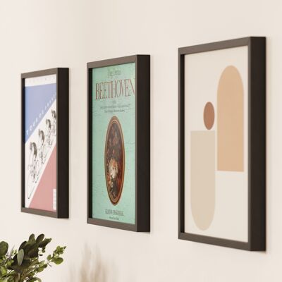 Mur de cadre de disque vinyle | Cadre de disque en bois | Cadre en vinyle noir