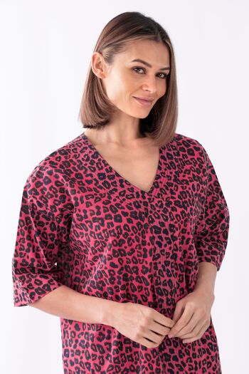 Ensemble pyjama panthère rose (haut décontracté imprimé + bas) 2