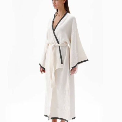 Kimono Arrugado Gris (3200) 100% algodón