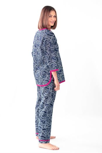 Ensemble pyjama nuit étoilée (haut caftan imprimé + bas) 4