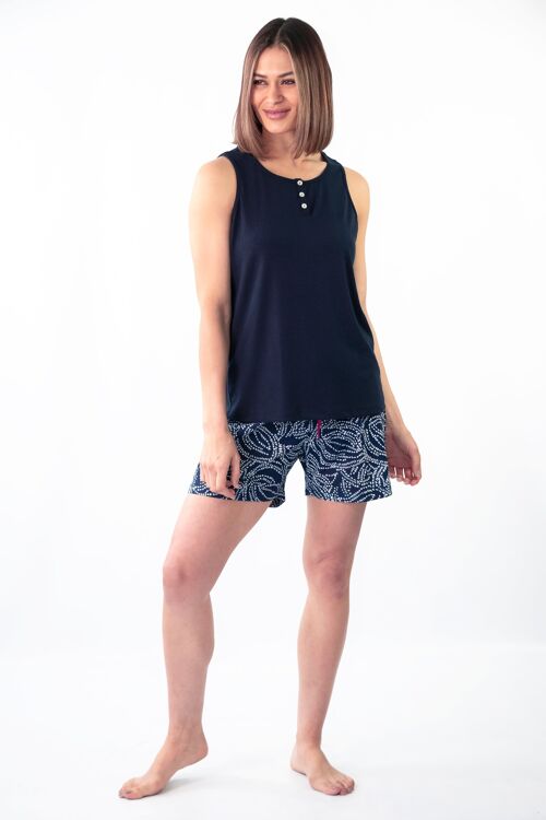 Starry Night PJ Shorts Set (Sleeveless Ribbed Top + Shorts)