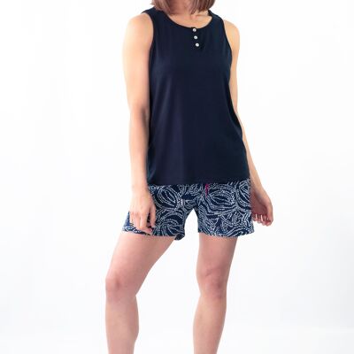 Starry Night PJ Shorts Set (Sleeveless Ribbed Top + Shorts)