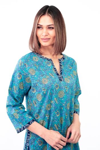 Ensemble pyjama Waterlily (haut caftan imprimé + bas) 2