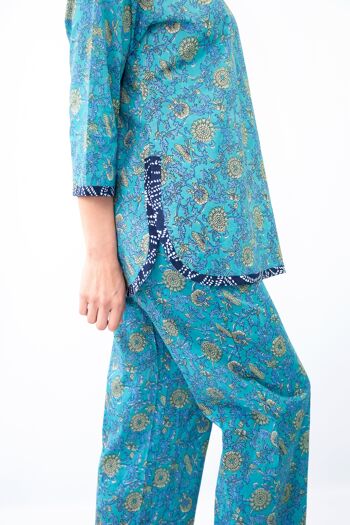 Ensemble pyjama Waterlily (haut caftan imprimé + bas) 5