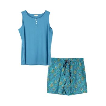 Ensemble short pyjama Waterlily (haut côtelé sans manches + short) 6