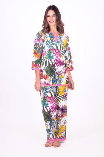 Ensemble pyjama Bora Bora (haut caftan imprimé + bas) 1