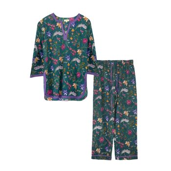 Ensemble pyjama champs de lavande (haut caftan imprimé + bas) 6