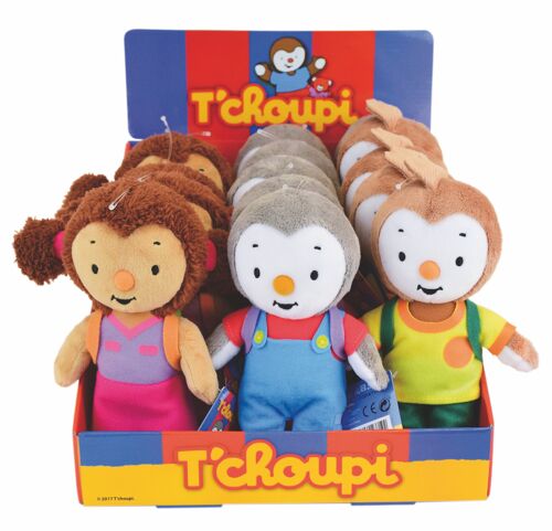 T'Choupi , Les Amis Peluches 18 cm e, boite présentoir