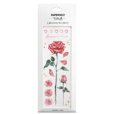 English Rose Temporary Tattoo