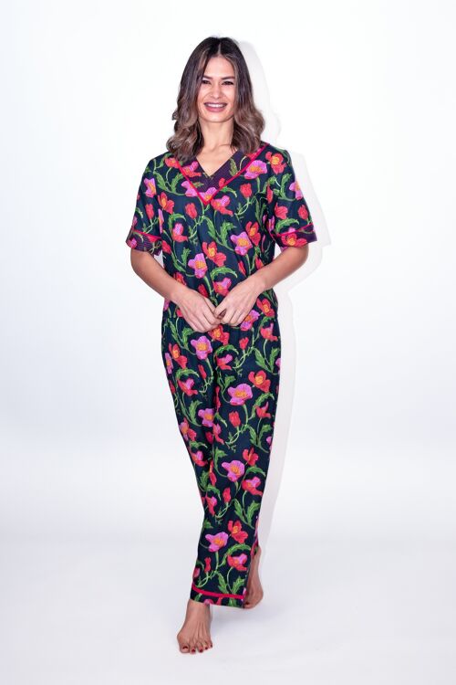 Midnight Sweetpea PJ Set (Printed Relaxed Top + Bottoms)