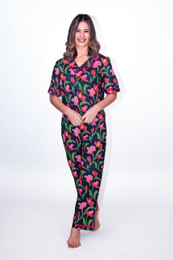 Ensemble pyjama Midnight Sweetpea (haut décontracté imprimé + bas) 1