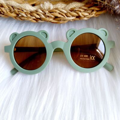 Sonnenbrille Kinder Bär grün | Sonnenbrille für Kinder