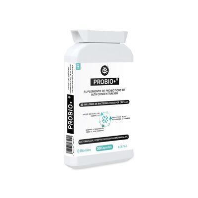 PROBIO+® | Multi-strain probiotic supplement (8) with 20 billion bacteria per capsule | 30 Caps. |