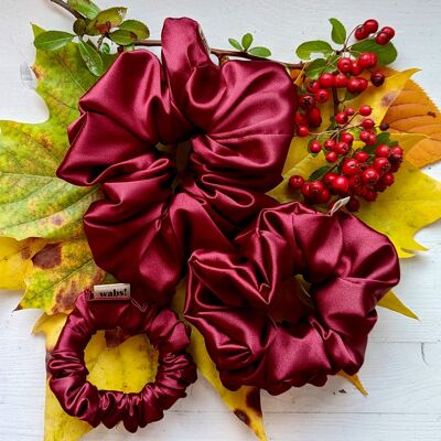 Bordeaux Satin Scrunchie