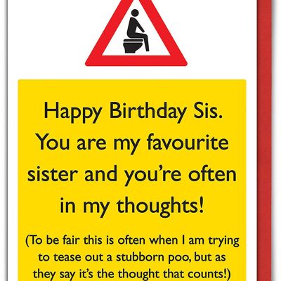 Poo Thoughts Funny Sister Card
