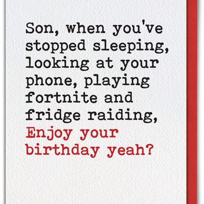 Son When Youve Stopped Funny Son Card