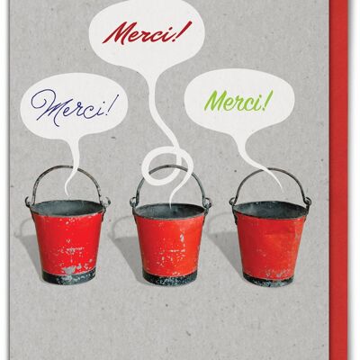 Merci Buckets Funny Thank You Card