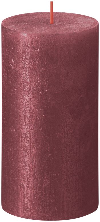 Bougie rustique scintillante 130/68 Rouge