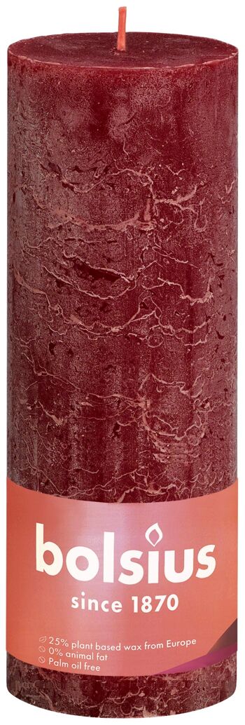 Bougie rustique Shine 190/68 Velvet Red