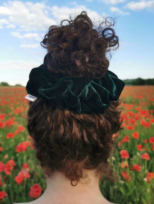 Forest Green Velvet Scrunchie