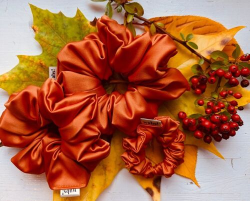 Pumpkin Satin Scrunchie