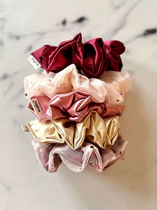 Satin Scrunchie Heart