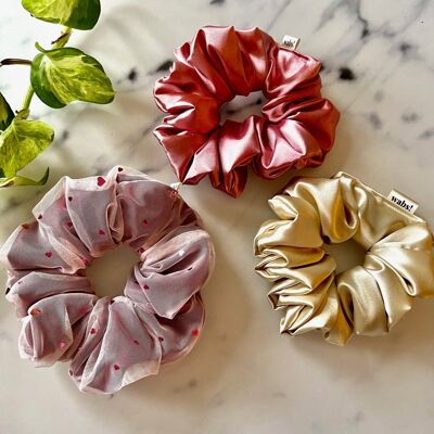 Satin Scrunchie Set Heart Red | Limited Edition Double Filled Scrunchie