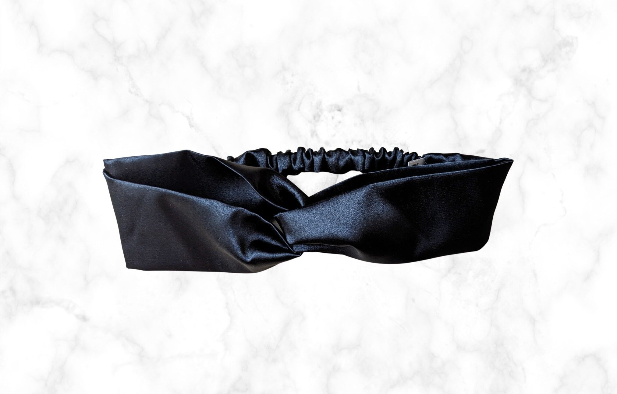 Twisted Satin Headband Black