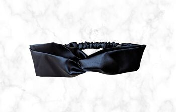 Bandeau Satin Torsadé Noir 1