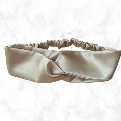 Bandeau Satin Torsadé Champagne