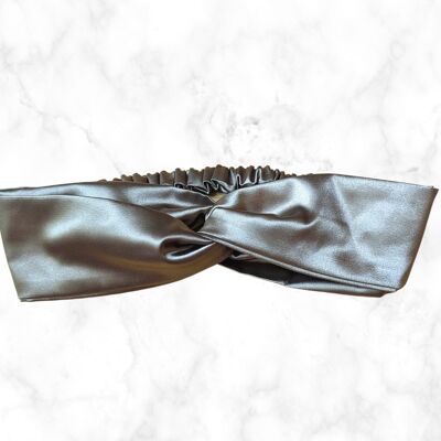 Bandeau Satin Twisted Champagne Foncé