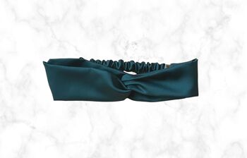 Bandeau Satin Torsadé Vert Forêt 1