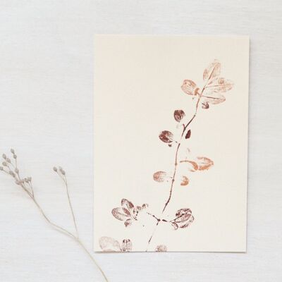 Schlehe • kleines Poster • Pflanzendruck Kupfer