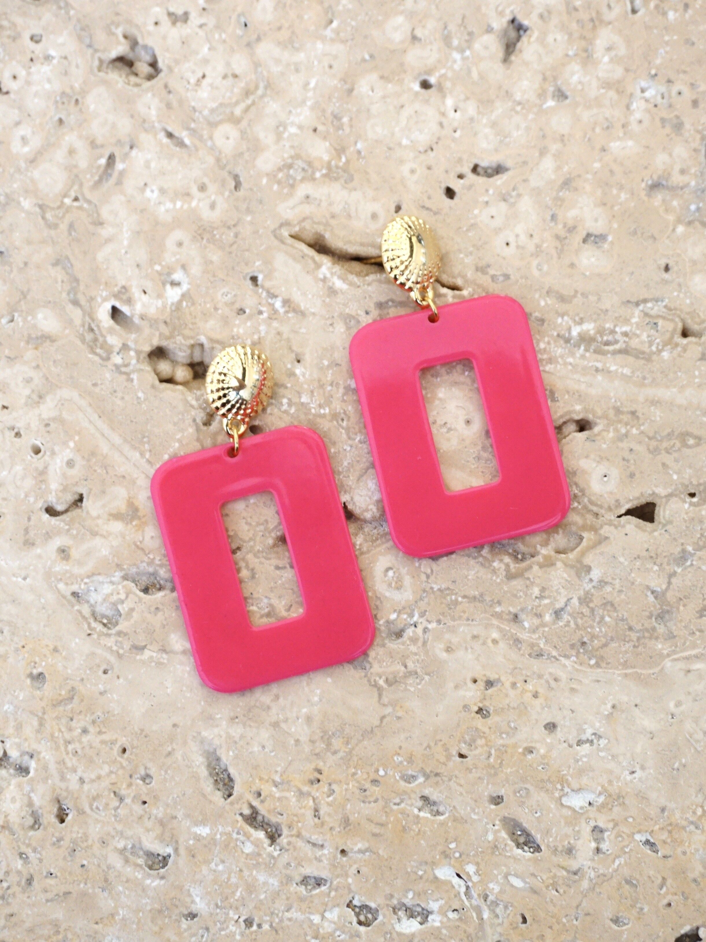 NOAH Earrings - Neon Pink