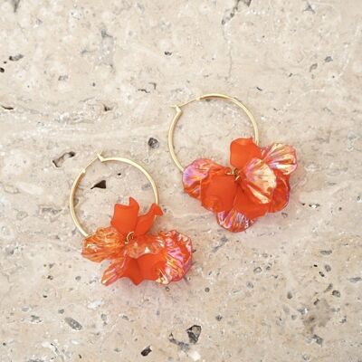 Pendientes de aro BLOSSOM - Rojo