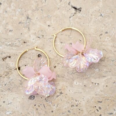 BLOSSOM hoop earrings - Pink