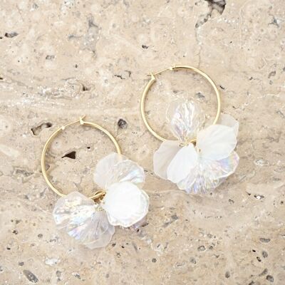 BLOSSOM hoop earrings - White