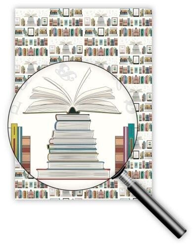 Cadeau di carta 50 x 70 cm (Design : Livres) (SKU: 8258)