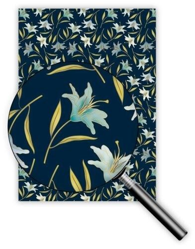 Cadeau in carta 50 x 70 cm (Design : Lys bleus) (SKU: 8256)