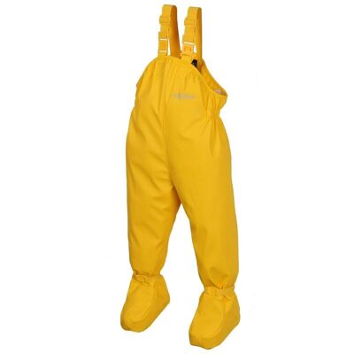 Pantalon de pluie BabyBuddy® avec pieds - jaune