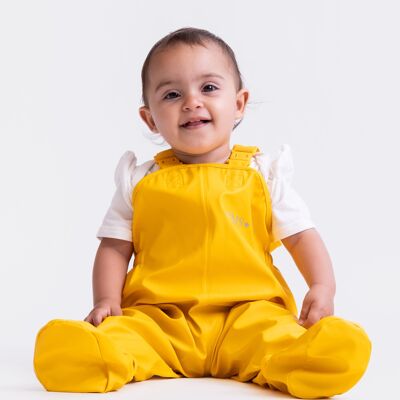 Pantalone antipioggia BabyBuddy® con piedini - giallo