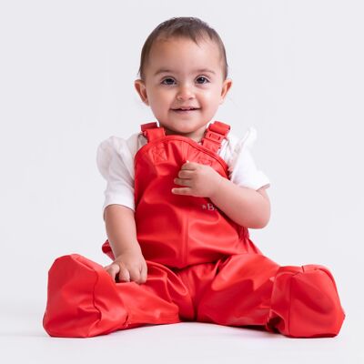 Pantalón de lluvia con pies BabyBuddy® - rojo