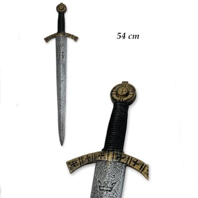 Sword 54 cm in imitation metal PVC