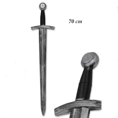 Sword 70 cm in imitation metal PVC