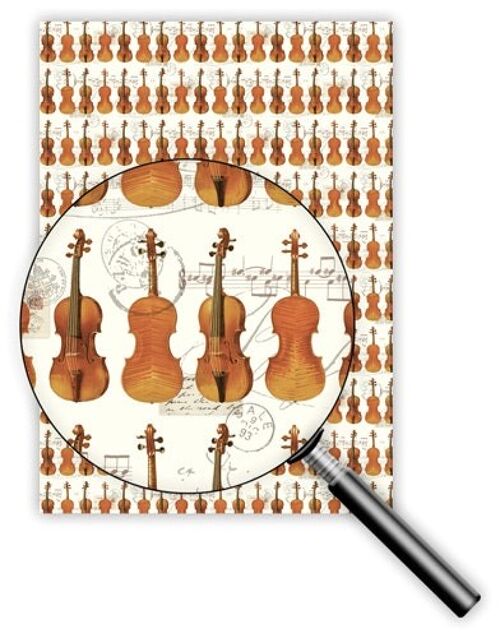 Papier Cadeau 50 x 70 cm (Design: Violons) (SKU: 8996)