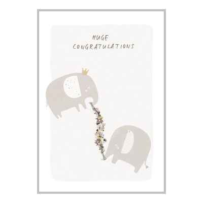 ELEPHANTS greeting card for kids