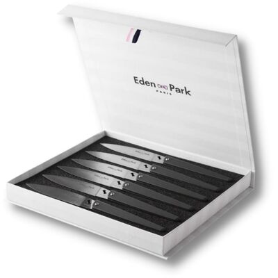 Juego de 6 cuchillos para bistec negros - Eden Park x Ovalie Original
