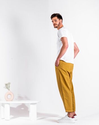 Pantalon en lin Jaune Safran 2