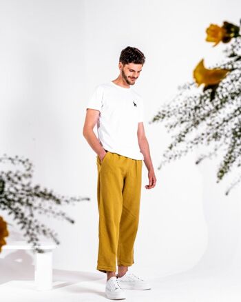 Pantalon en lin Jaune Safran 4