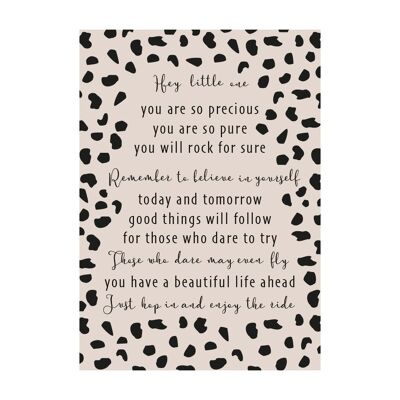 HEY LITTLE ONE baby card